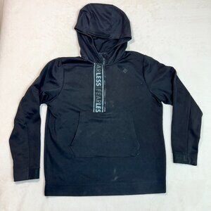Fearless Black Hoodie Long Sleeve Sweater 3/4 Zip Men's Size M